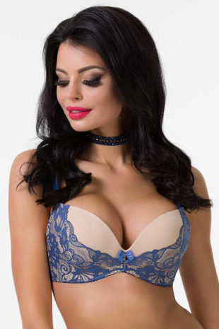 Elegantní double Push-Up podprsenka Night Blue