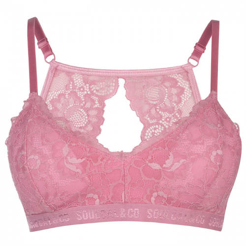 Růžová krajková bralette podprsenka