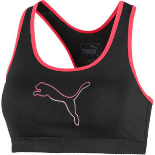 Dámská sportovní podprsenka Puma v černo-růžové barvevné variantě