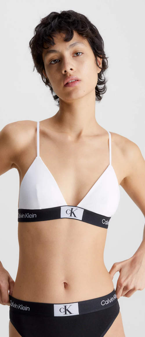 Bílá a černá dámská podprsenka Calvin Klein Underwear