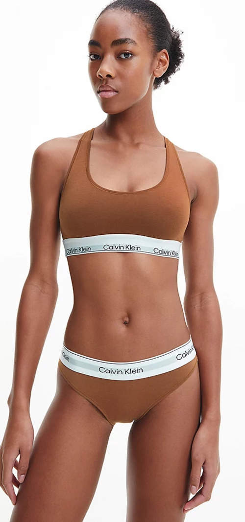 Levná hnědá sportovní podprsenka Calvin Klein Underwear